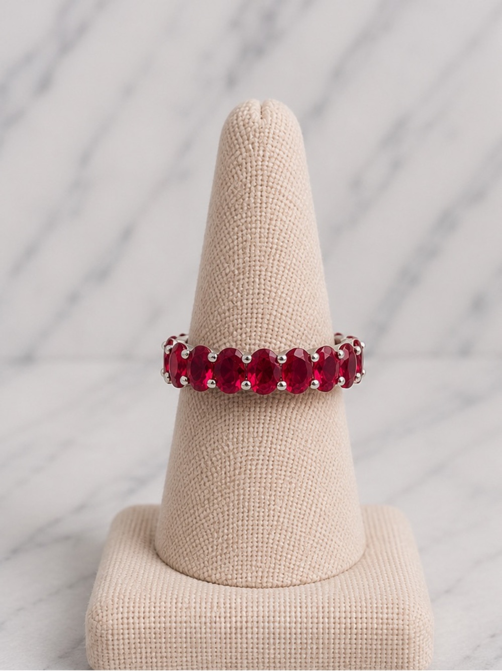 ❤️ NWOT- Red CZ Eternity Band – Gold Filled | Size 9 ❤️